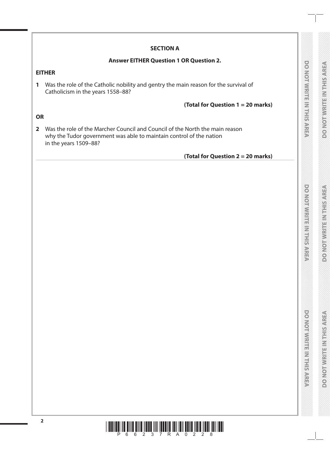 Preview page 2 of Pearson Edexcel As Level 3 GCE 8HI0/1B History Advanced Subsidiary PAPER 1: Breadth study with interpretations Option 1B