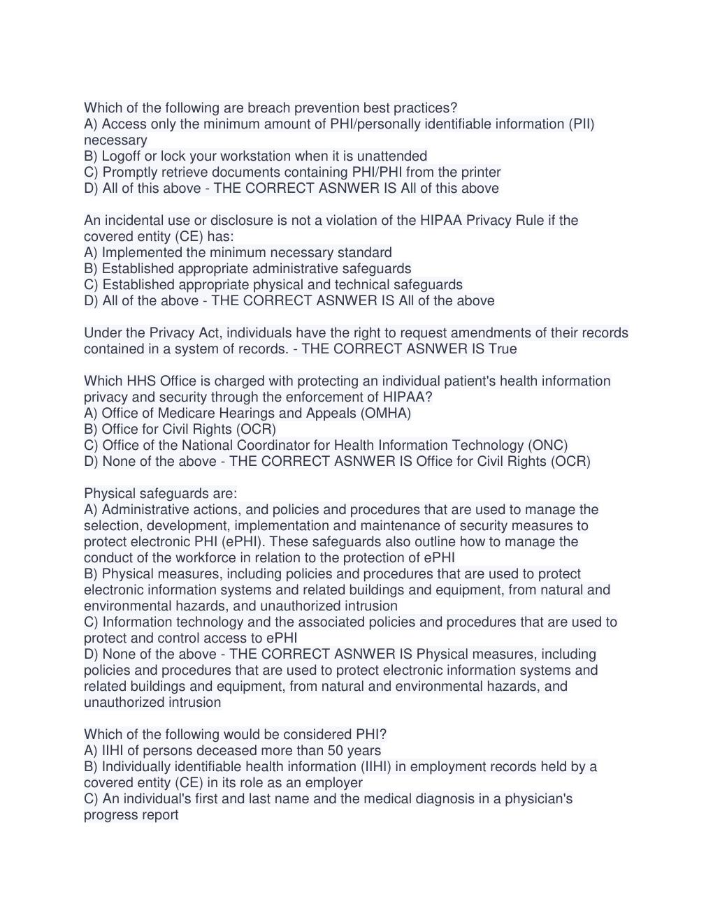 Preview page 3 of JKO HIPAA and Privacy Act Training (1.5 hrs)