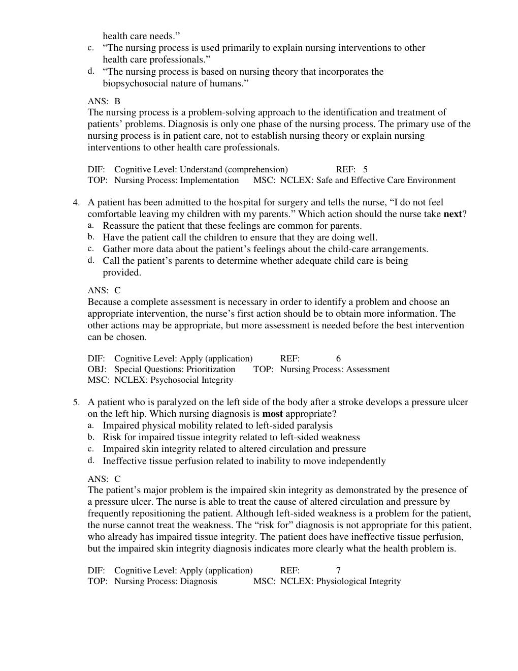 Preview page 3 of Lewis Medical Surgical 10th 2016 TEST BANK