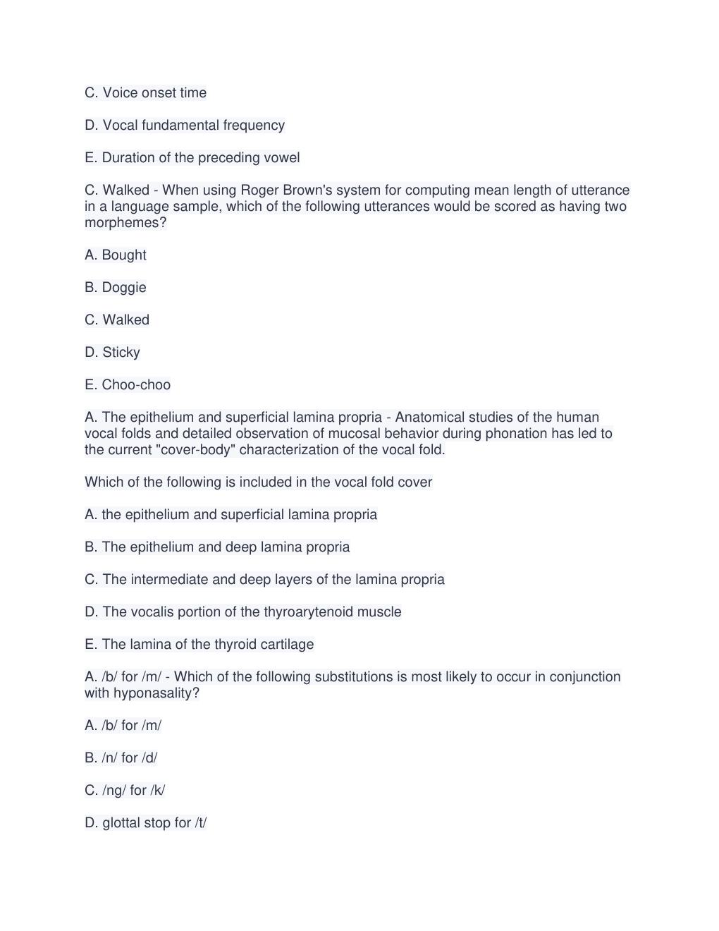 Preview page 2 of SLP Praxis Practice Test 2022 Graded A+(100% Guaranteed success)