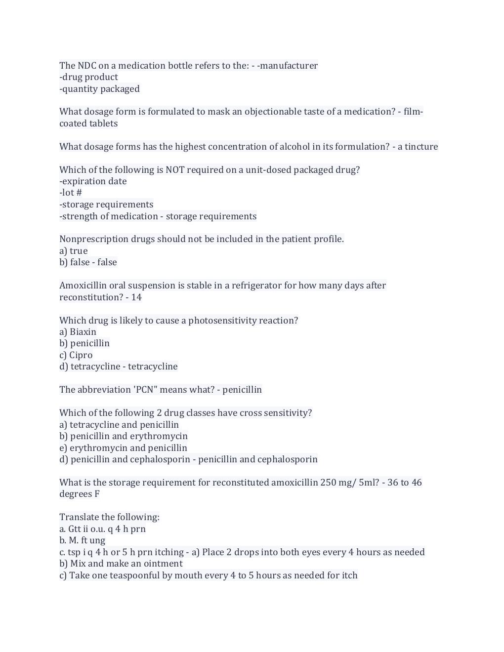 Preview page 2 of PTCB EXAM QUESTIONS AND ANSWERS( LATEST UPDATE 2022 WITH COMPLETE SOLUTION RATED A.