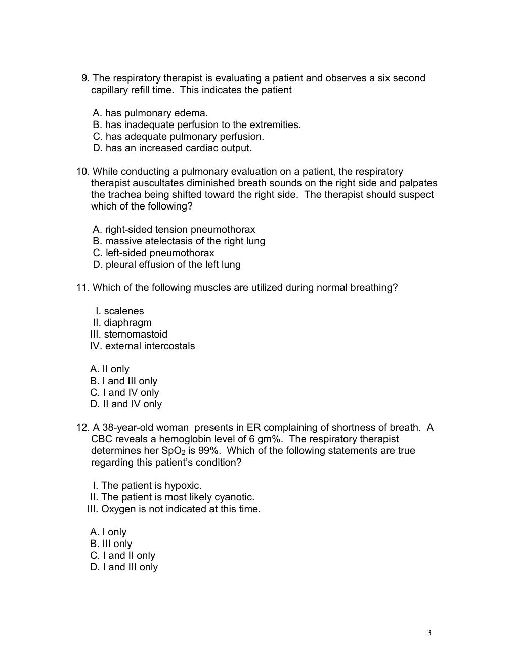Preview page 3 of Respiratory Therapy NBRC 500 Practice Questions And Answers (A+ Guide)