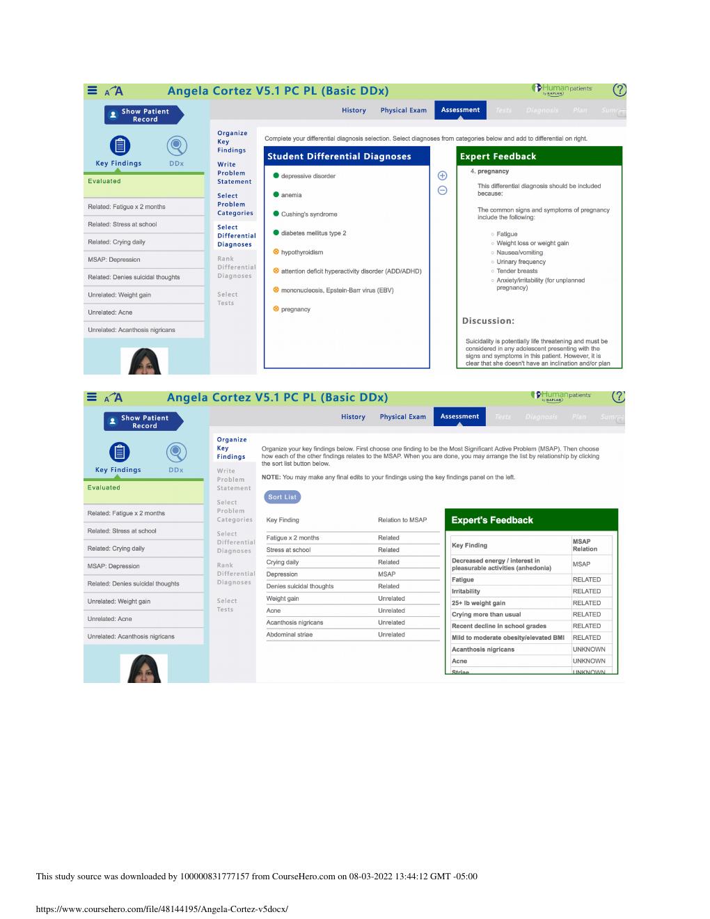 Preview page 3 of iHuman Interview Angela Cortez V5.1 PC PL (BASIC DDx)  updated 2022