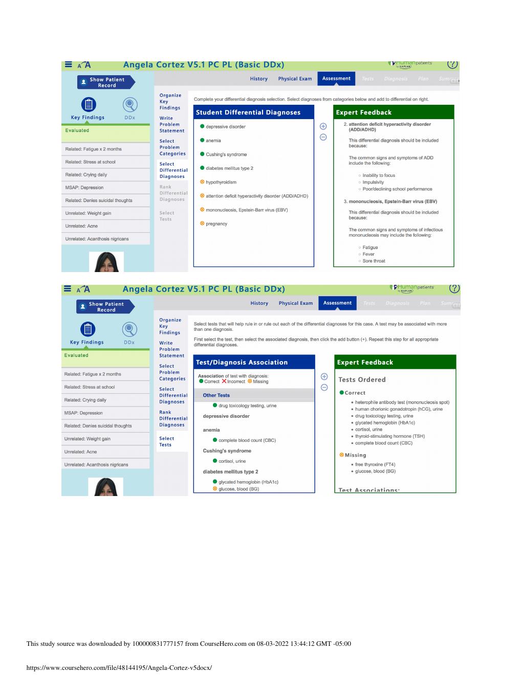 Preview page 2 of iHuman Interview Angela Cortez V5.1 PC PL (BASIC DDx) updated 2023