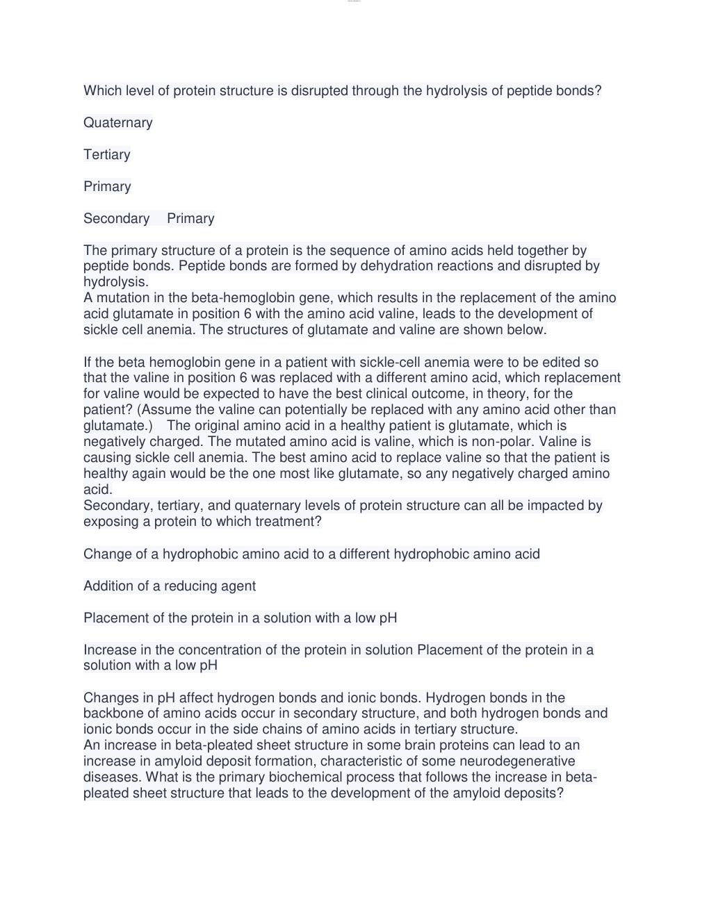 Preview page 3 of BIOCHEMISTRY C785 OBJECTIVE ASSESSMENT WESTERN GOVERNORS UNIVERSITY