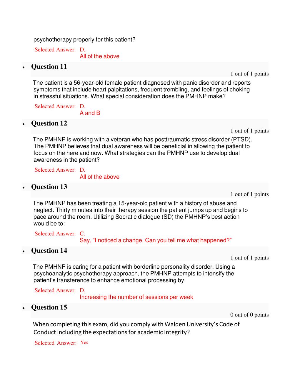 Preview page 3 of NURS 6640 Psychotherapy with Individuals  Midterm Exam 4 - Question With A satified Answers