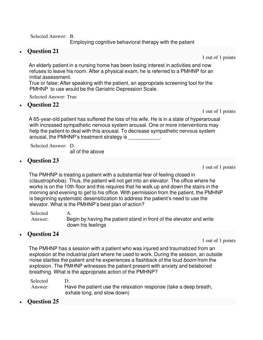 Preview page 5 of NURS 6640 Psychotherapy with Individuals  Midterm Exam 4 - Question With A satified Answers