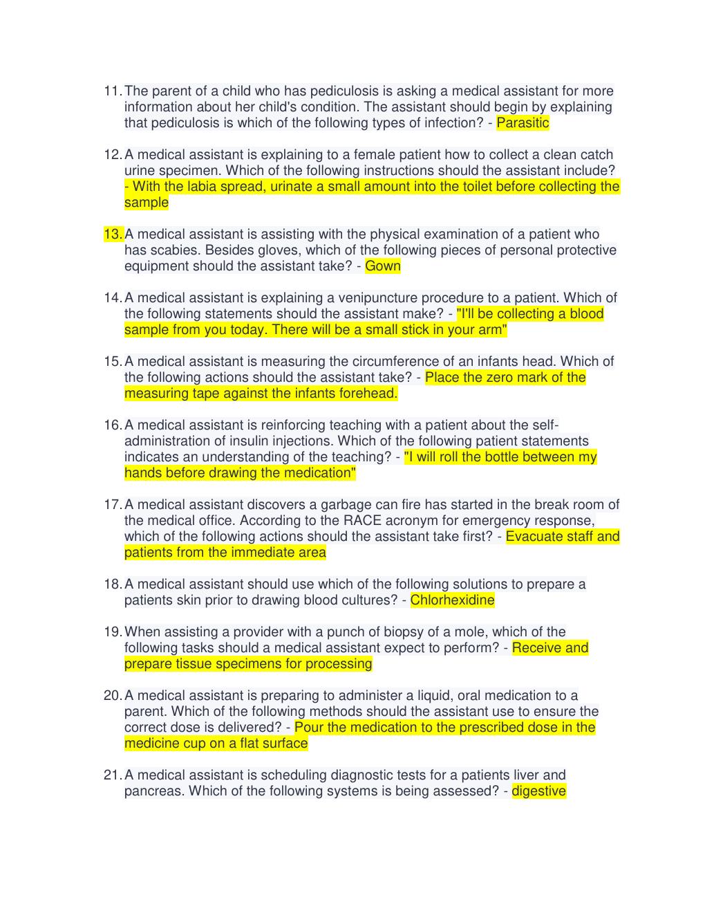 Preview page 2 of (Answered) 2022 NHA CCMA Test 1