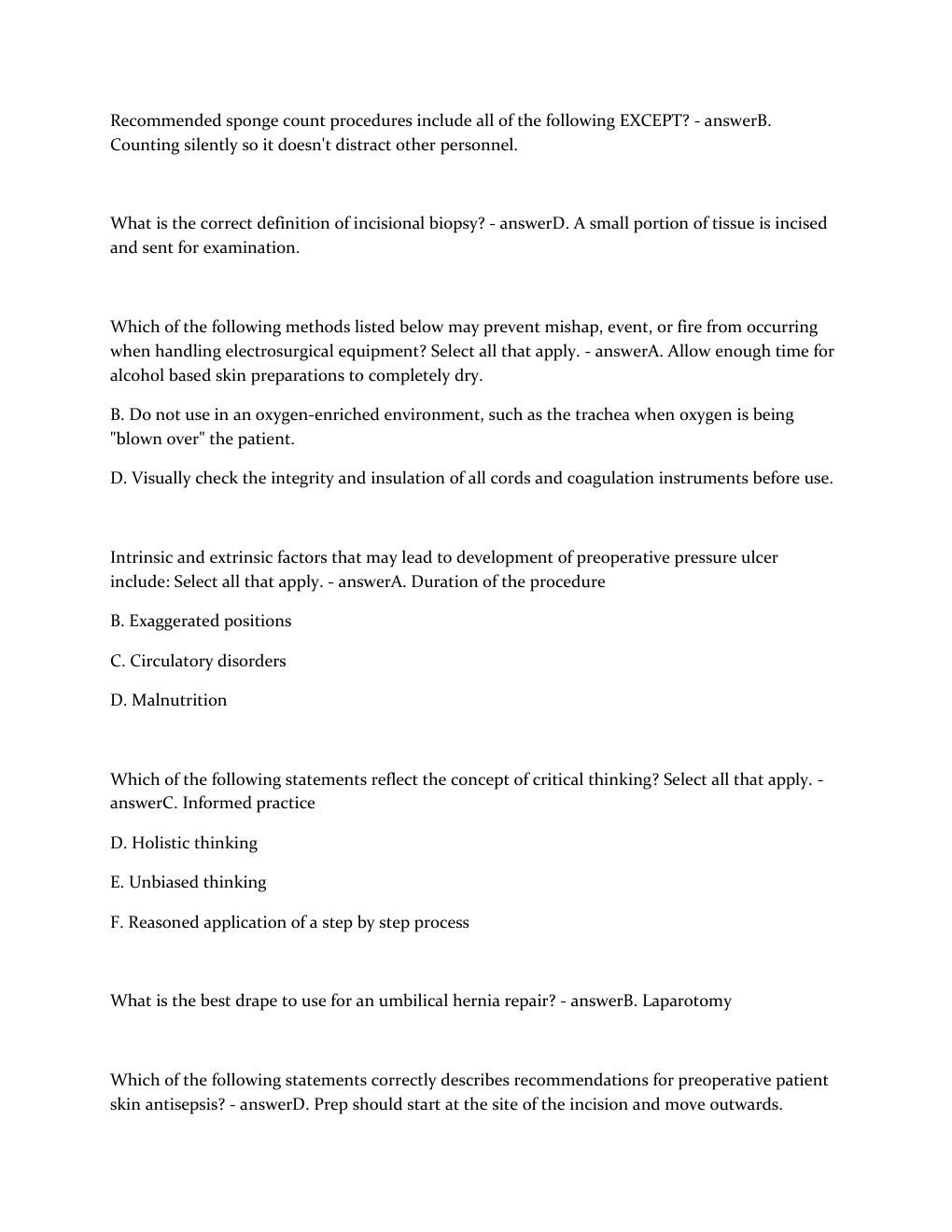 Preview page 2 of AORN Periop 101 Exam (80% to pass!)