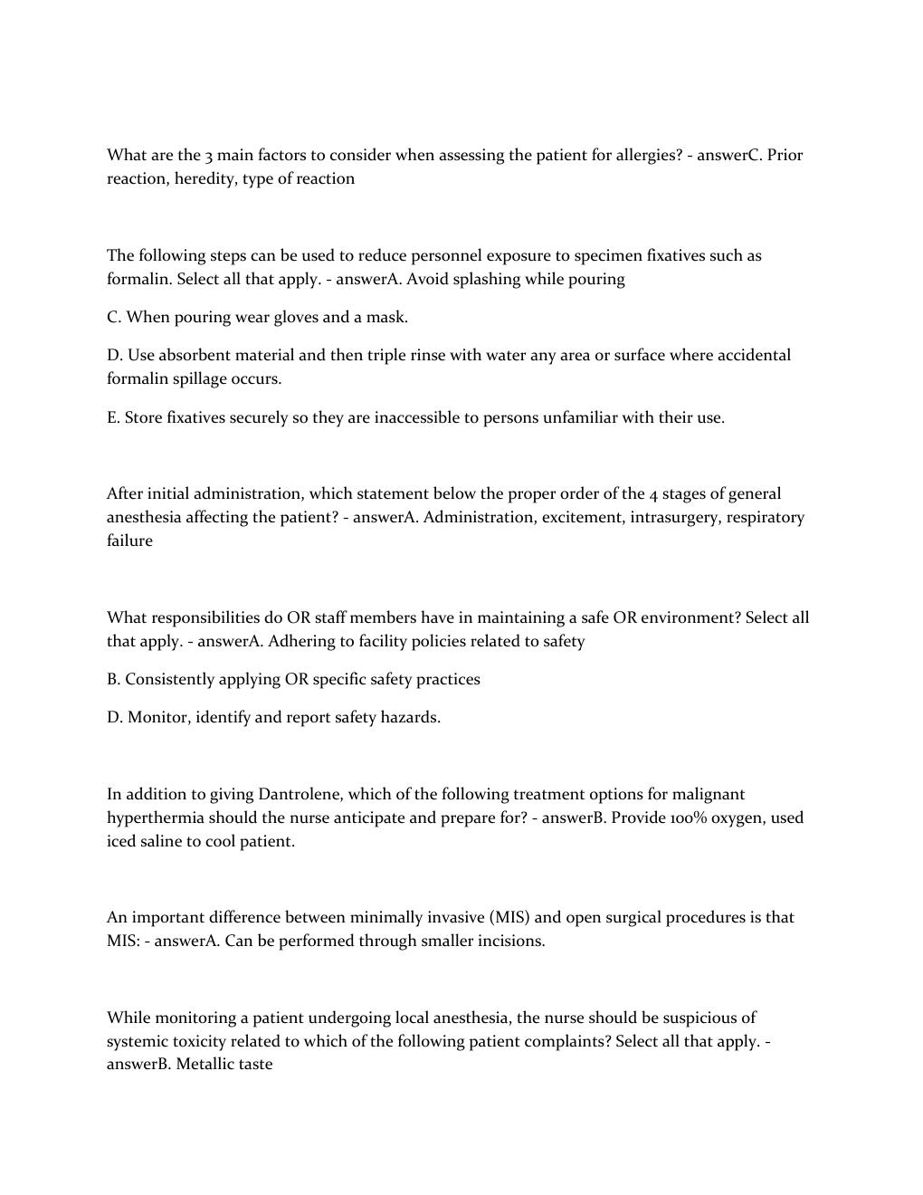 Preview page 3 of AORN Periop 101 Exam (80% to pass!)