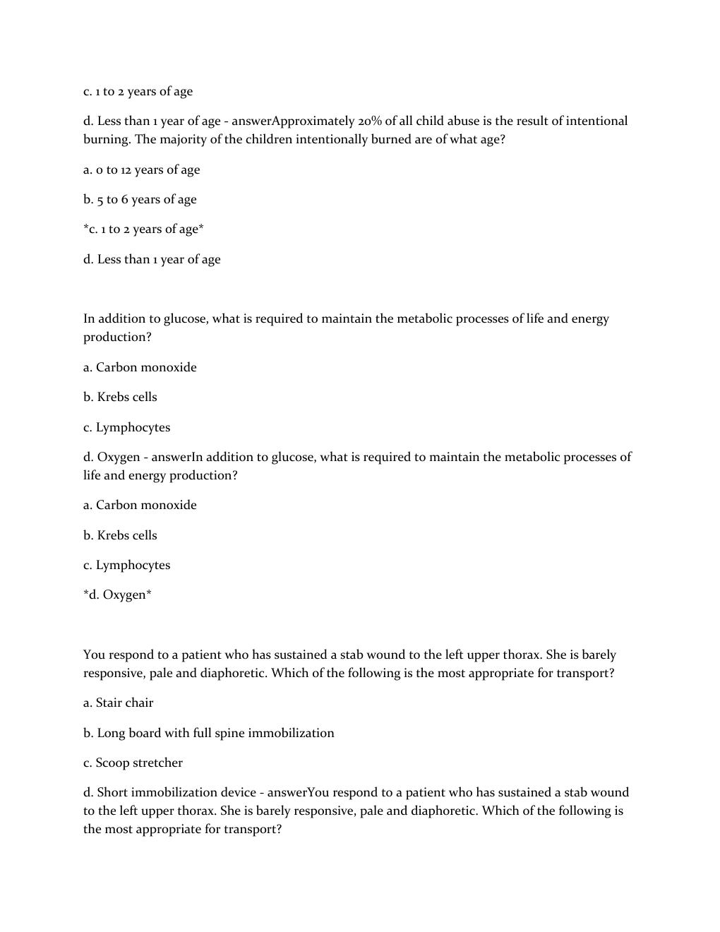 Preview page 2 of PHTLS 9th Ed. Self-test latest update with complete Questions and Answers