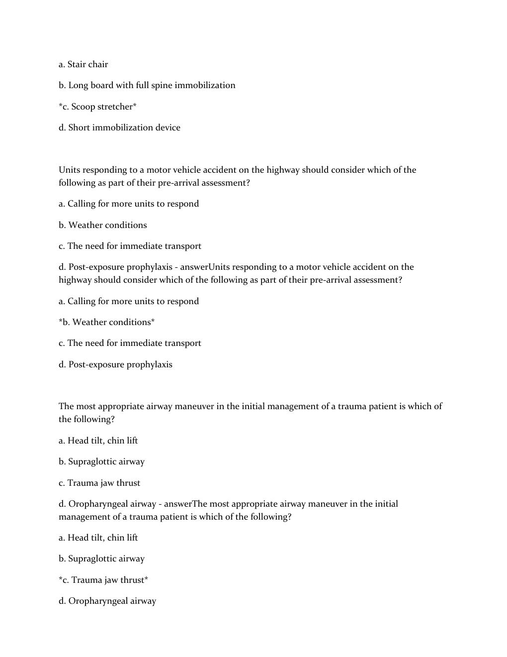 Preview page 3 of PHTLS 9th Ed. Self-test latest update with complete Questions and Answers