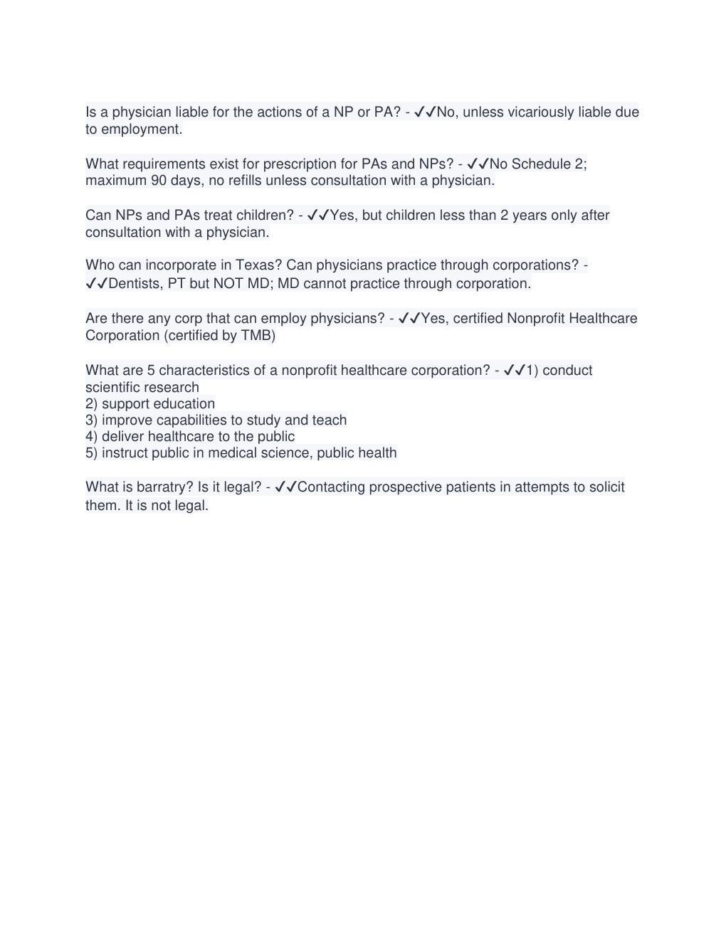 Preview page 3 of Texas Jurisprudence Exam(QUESTIONS & ANSWERS VERIFIED 100%CORRECT)
