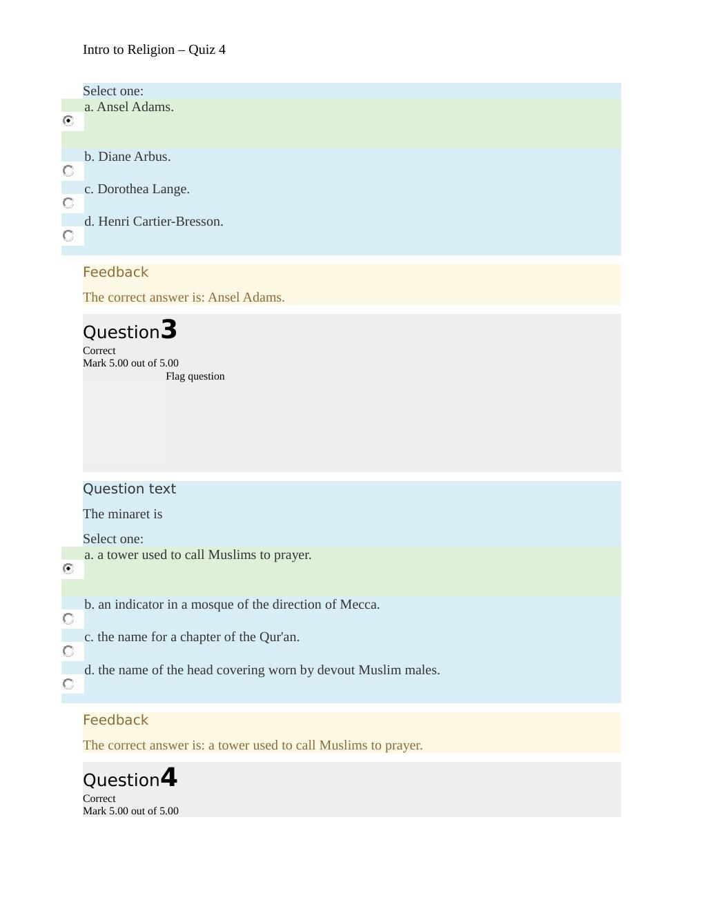 Preview page 2 of Intro to Religion Quiz 4  Helpful  Unhelpful  Straighterline