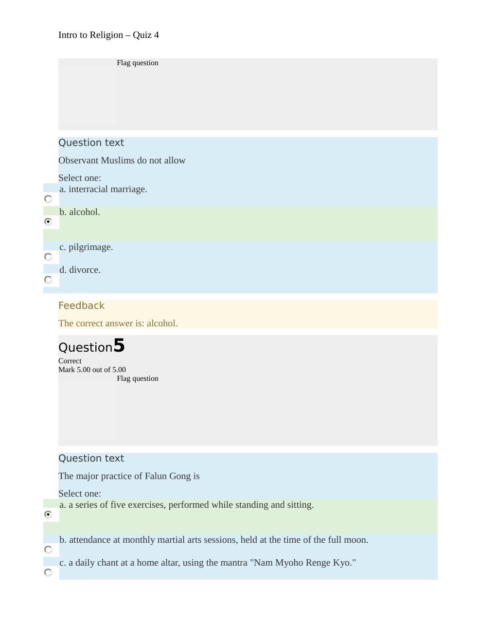 Preview page 3 of Intro to Religion Quiz 4  Helpful  Unhelpful  Straighterline
