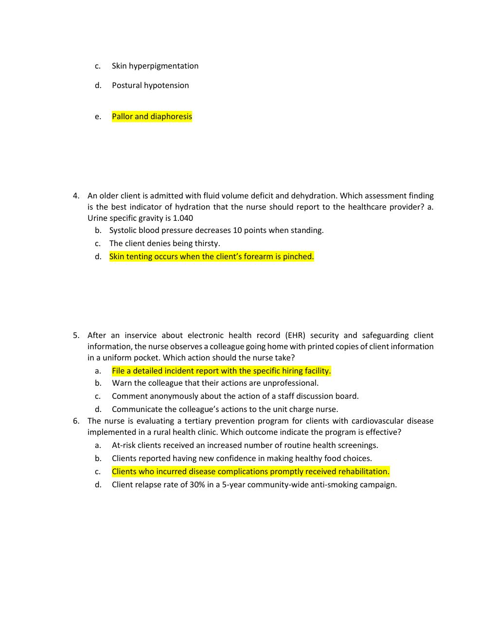 Preview page 3 of HESI EXIT RN 2022 V3 160  QUESTIONS WITH  CORRECT ANSWERS