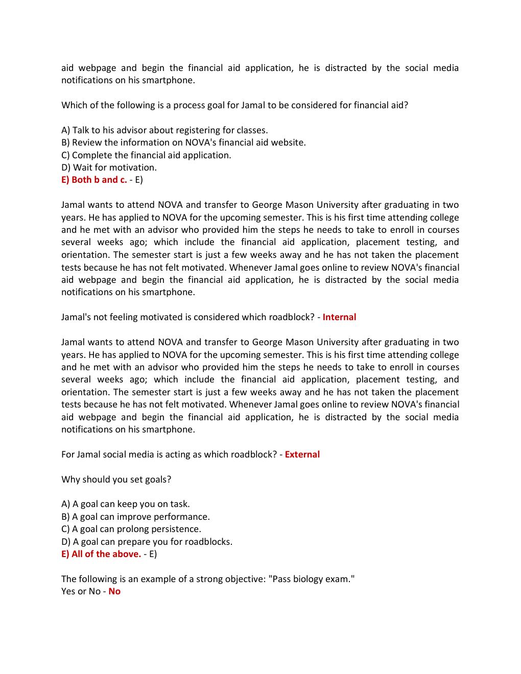 Preview page 2 of SDV 100 College Success Skills | SDV 100: Setting Goals