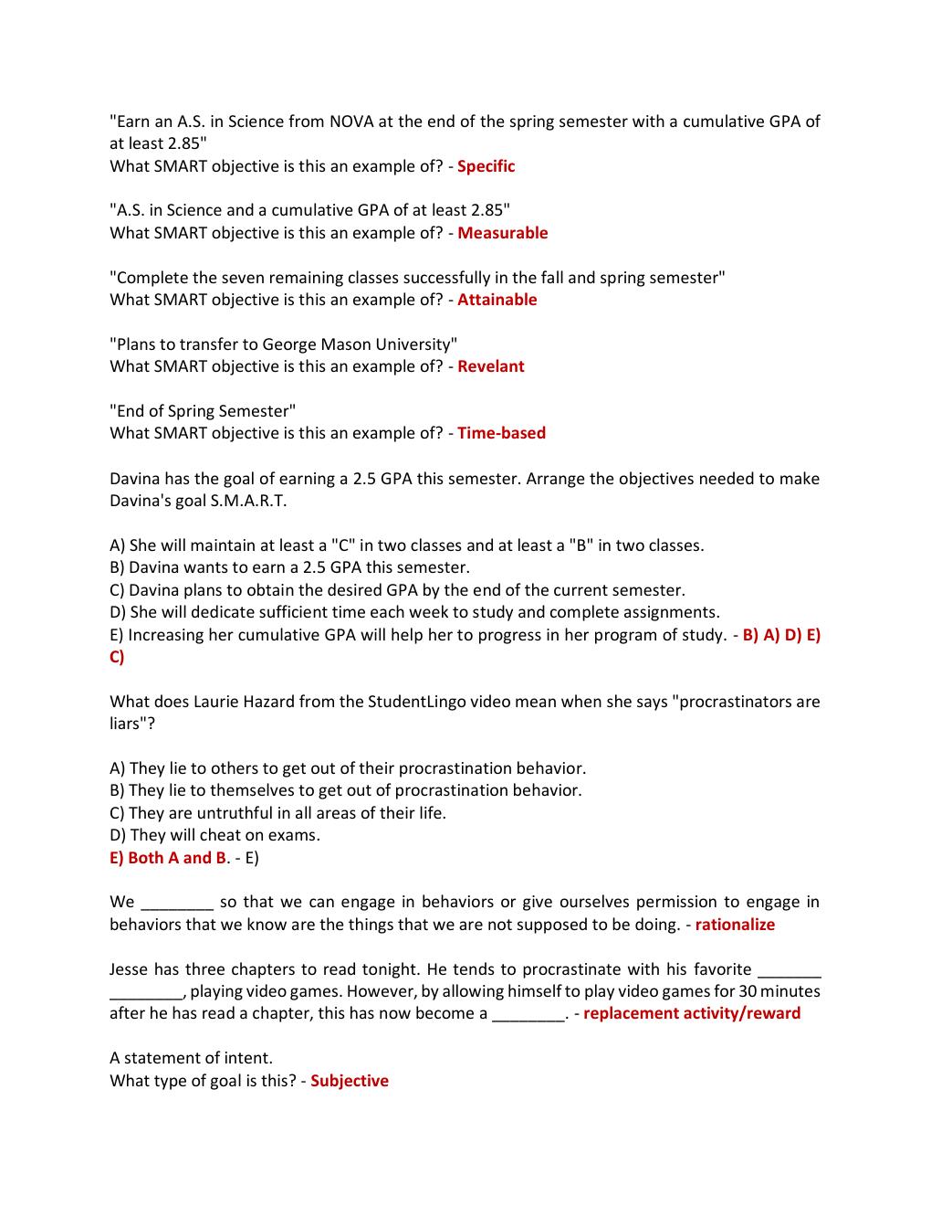 Preview page 3 of SDV 100 College Success Skills | SDV 100: Setting Goals