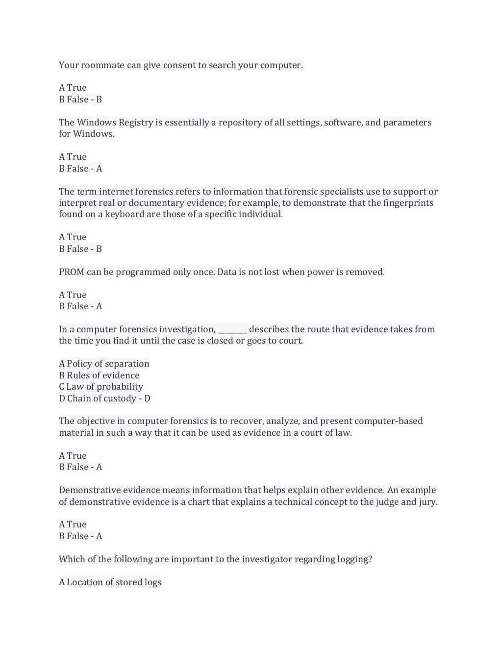 Preview page 2 of WGU Course C840 - Digital Forensics in Cybersecurity Questions And Answers