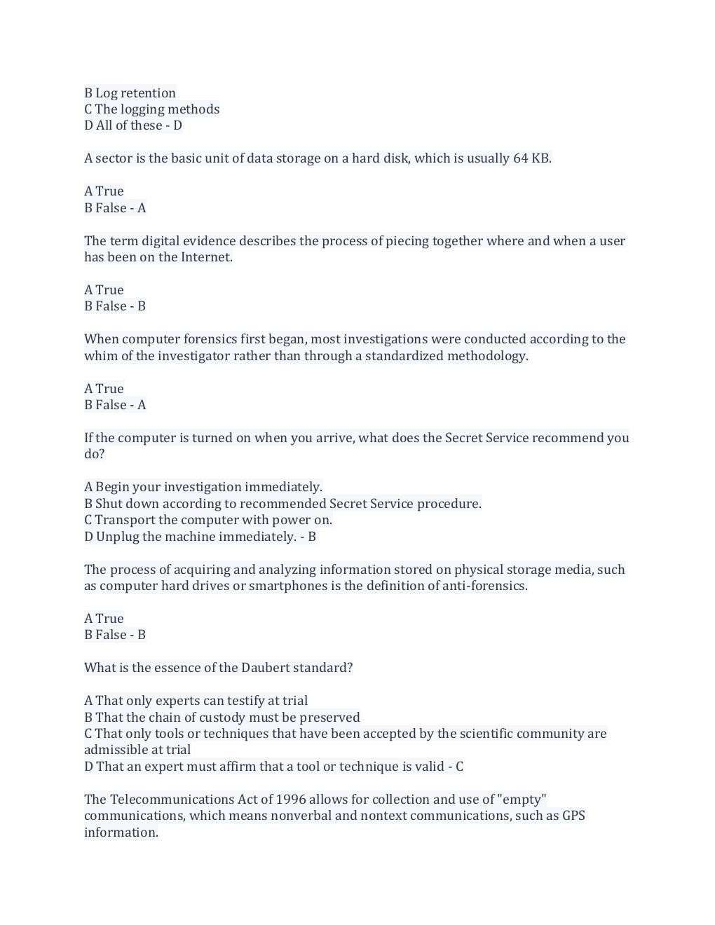 Preview page 3 of WGU Course C840 - Digital Forensics in Cybersecurity Questions And Answers