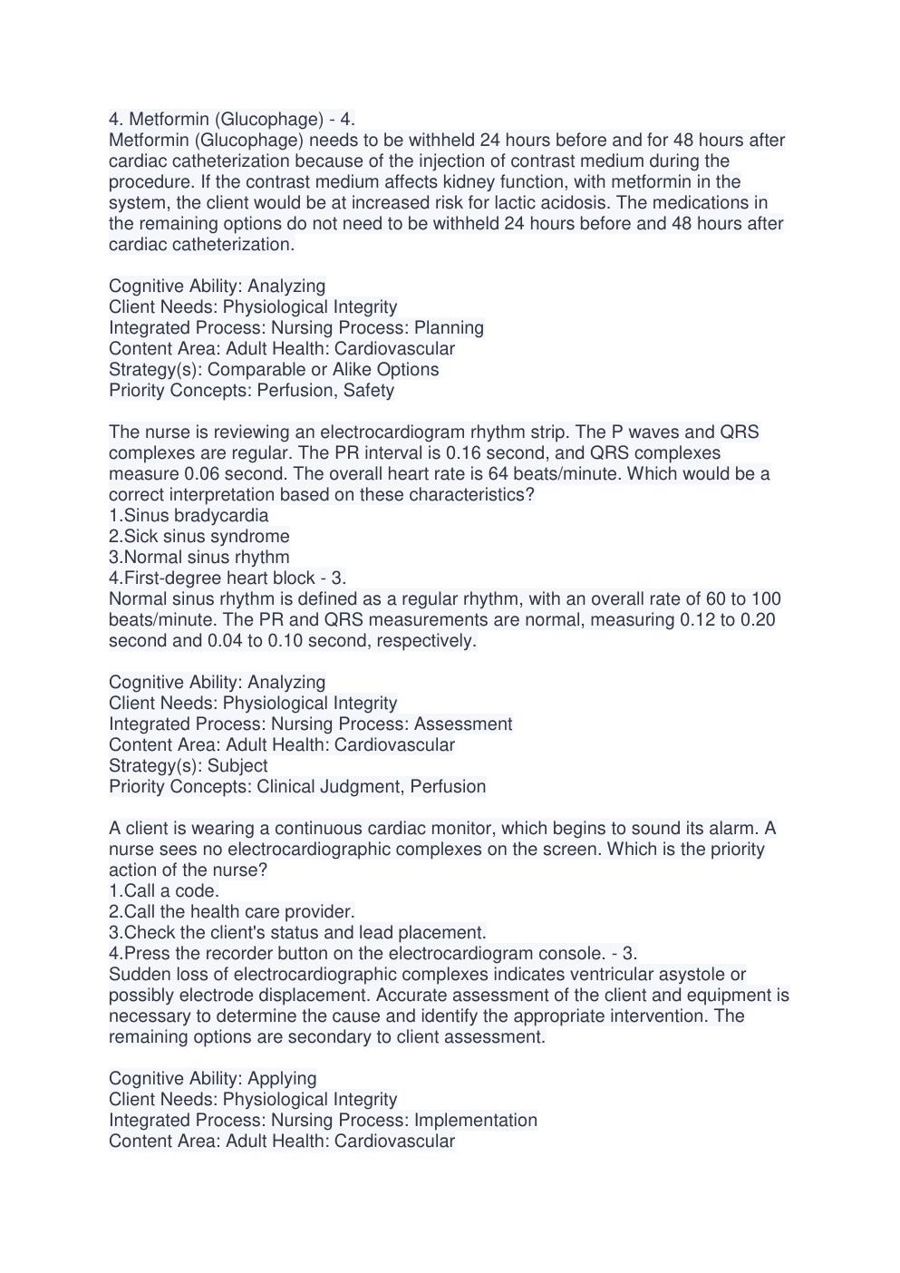 Preview page 8 of BSTRANDABLE NCLEX CARDIOVASCULAR/HEMATOLOGIC 2 OF 2 DEFINATION EXAM