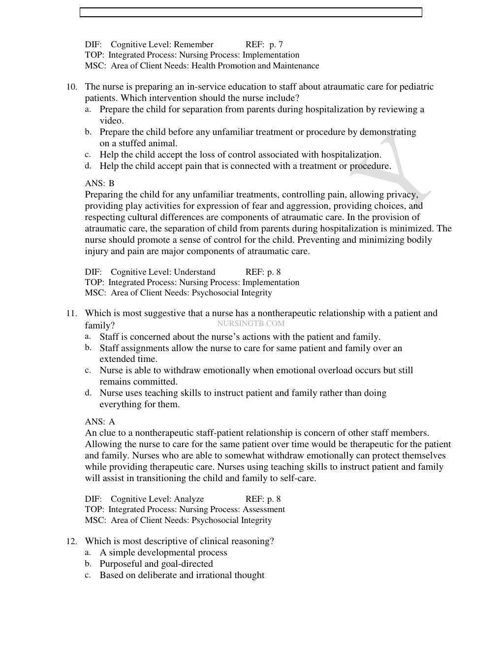 Preview page 5 of TEST BANK for Wong's Essentials of Pediatric Nursing 10th Edition by Marilyn J. Hockenberry, David Wilson