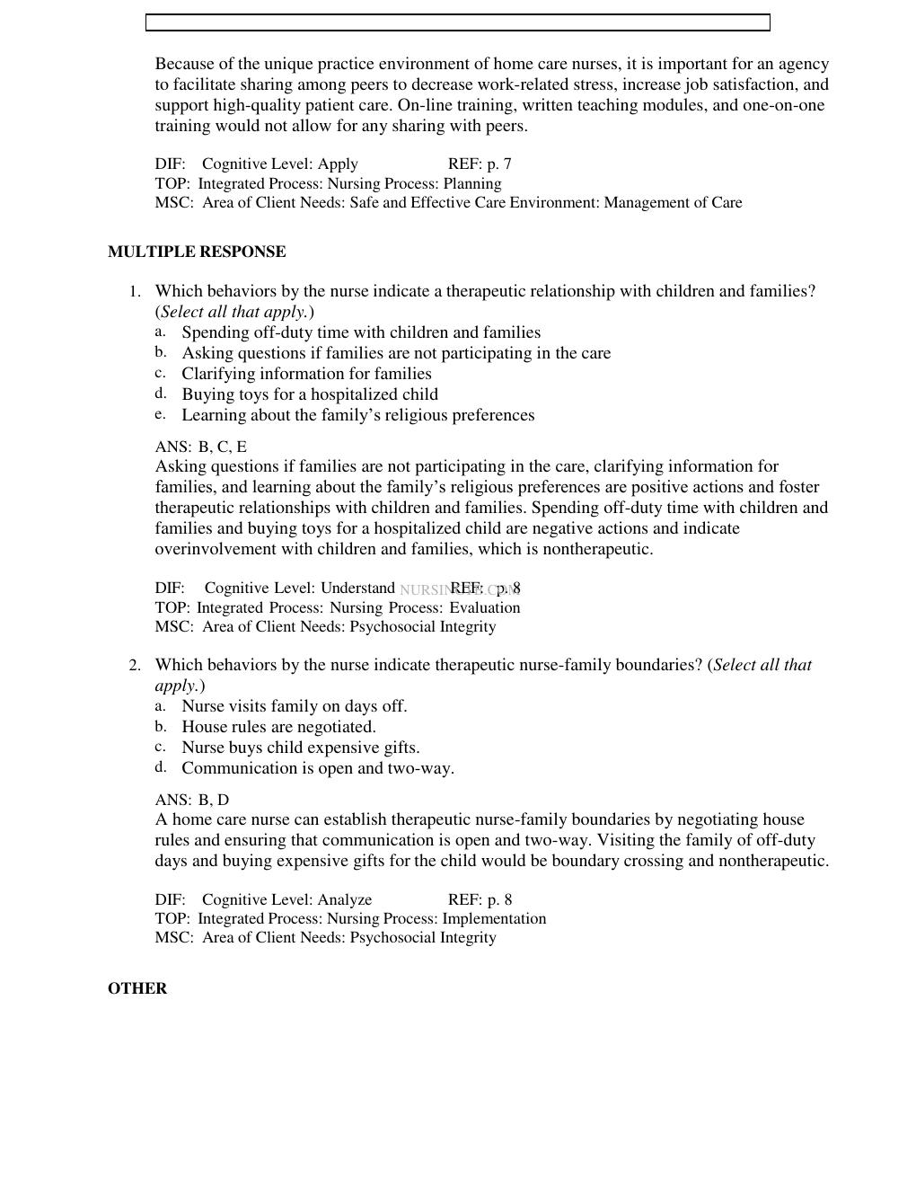 Preview page 10 of TEST BANK for Wong's Essentials of Pediatric Nursing 10th Edition by Marilyn J. Hockenberry, David Wilson