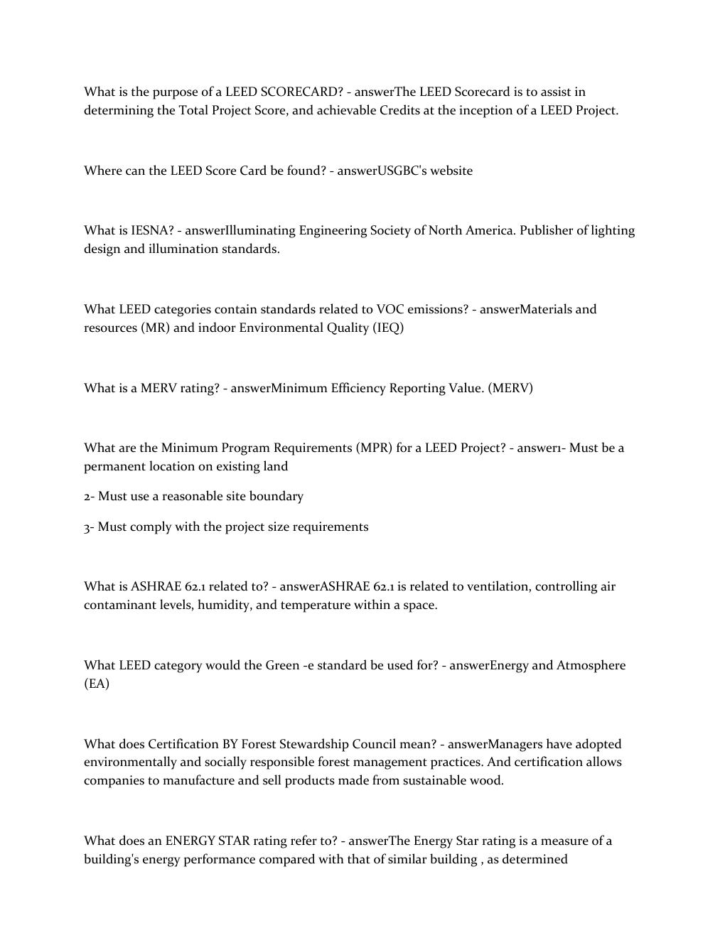 Preview page 2 of LEED Green Associate Exam with Questions and Answers