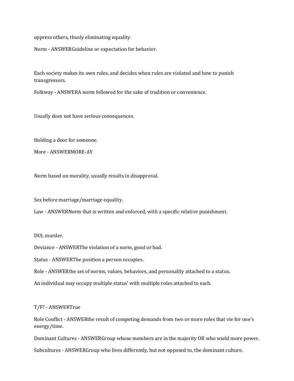 Preview page 2 of Sociology Questions With Complete Solution Graded A+