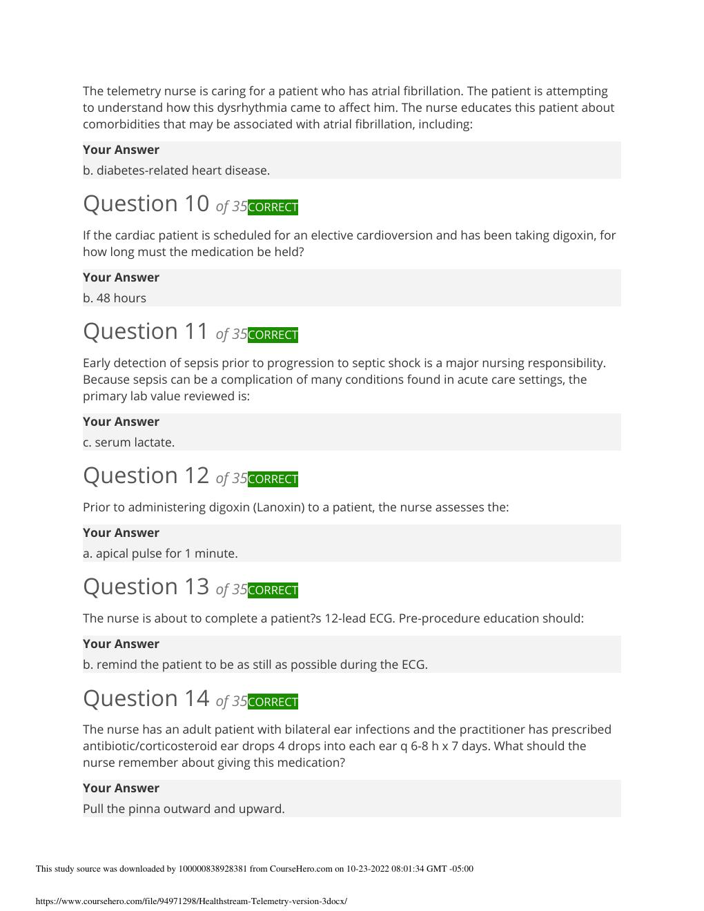 Preview page 3 of Healthstream Telemetry Version 3 Questions And Answers