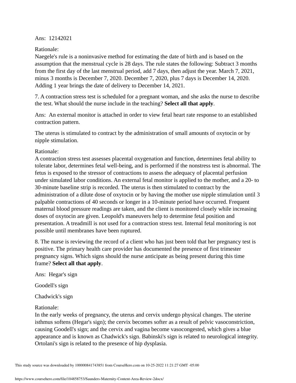 Preview page 3 of NURSING Med Surg 2 / SAUNDERS COMPREHENSIVE RE Saunders Comprehensive Review 2022