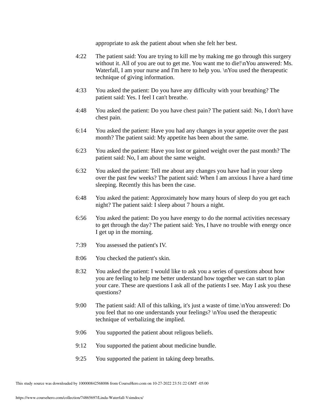 Preview page 3 of LINDA WATERFALL Case: Severe Anxiety Vsim