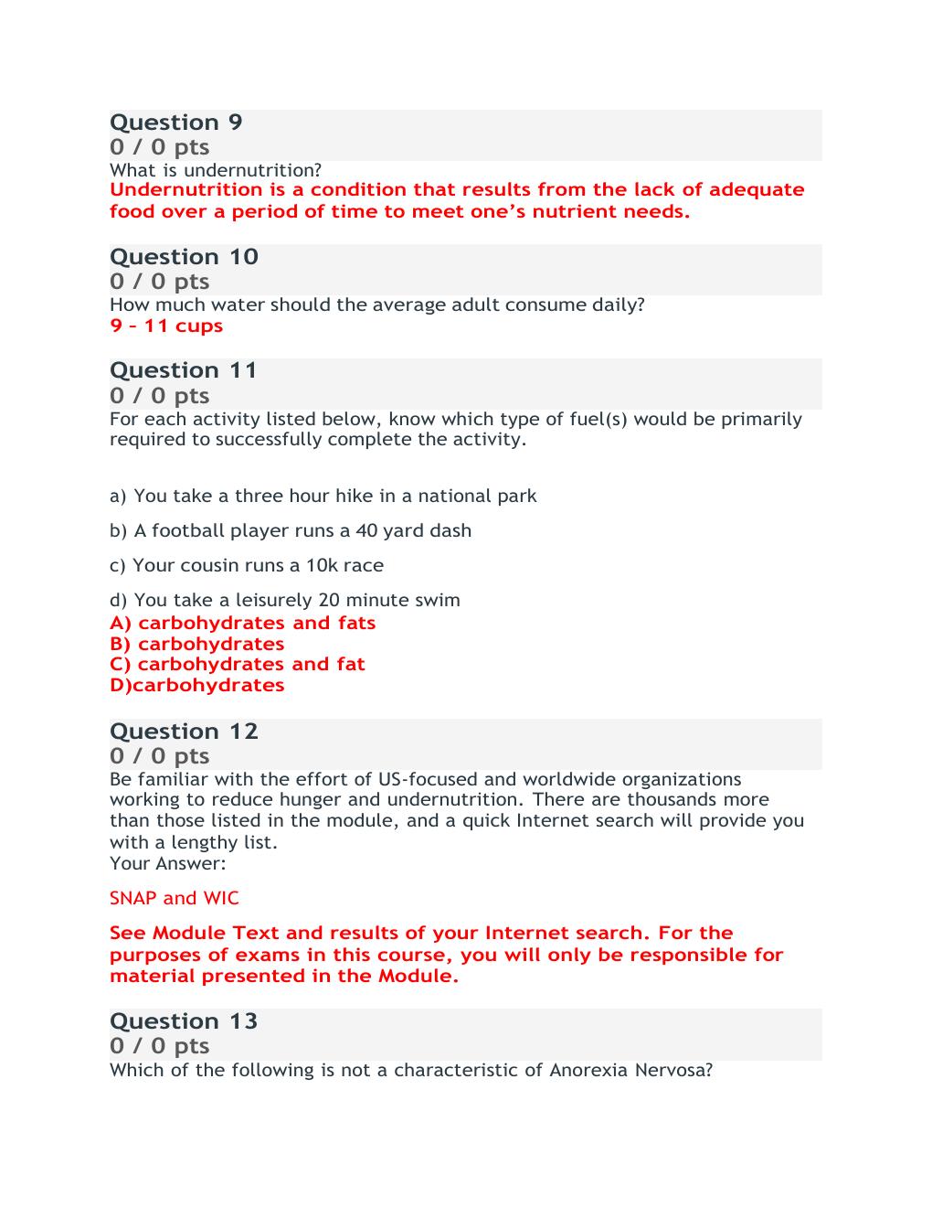 Preview page 3 of PORTAGE LEARNING BIOD 121 NUTRITION MODULE 5 PROBLEM SET  EXAM