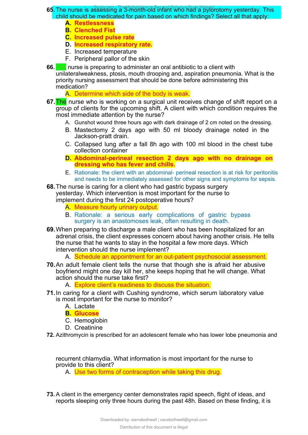 Preview page 9 of HESI Exit Exam Test Bank Highly Tested Exam Prep