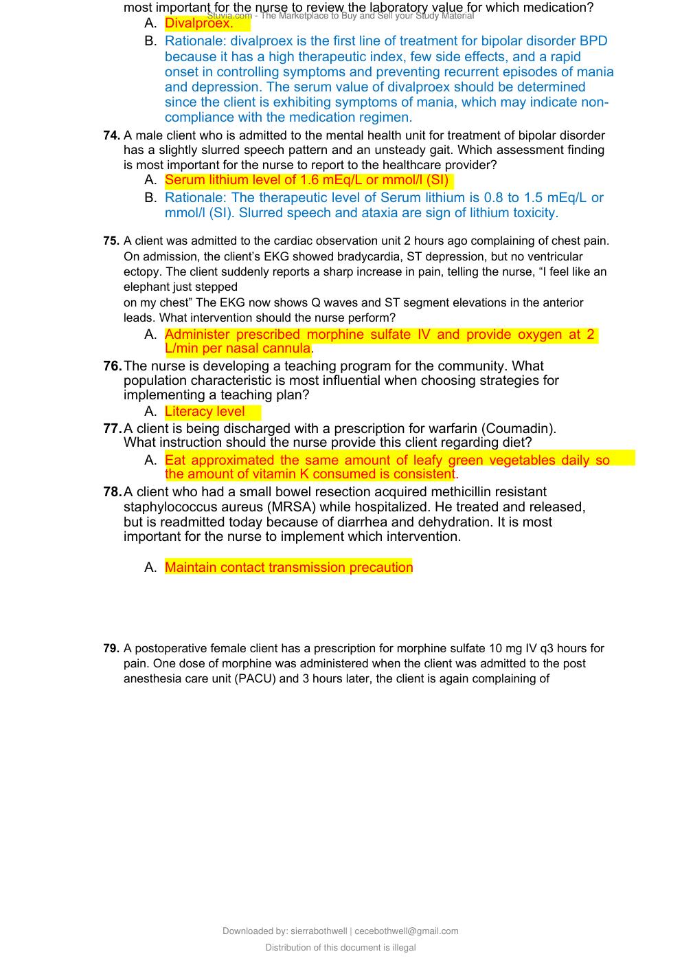 Preview page 10 of HESI Exit Exam Test Bank Highly Tested Exam Prep