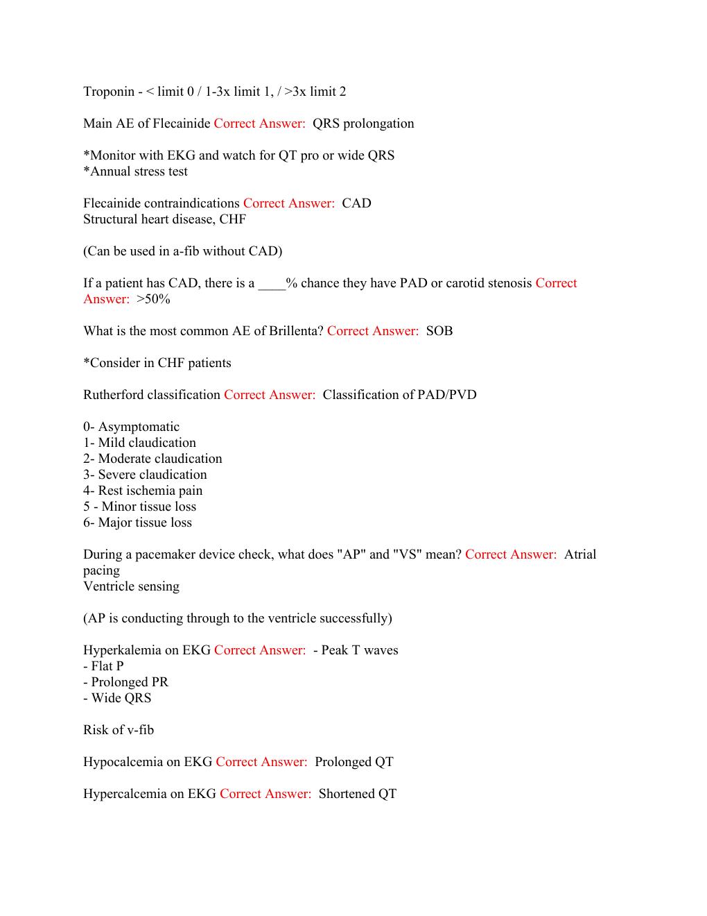 Preview page 3 of Cardiology Rotation 4 Contains 222 QUESTIONS and SOLUTIONS