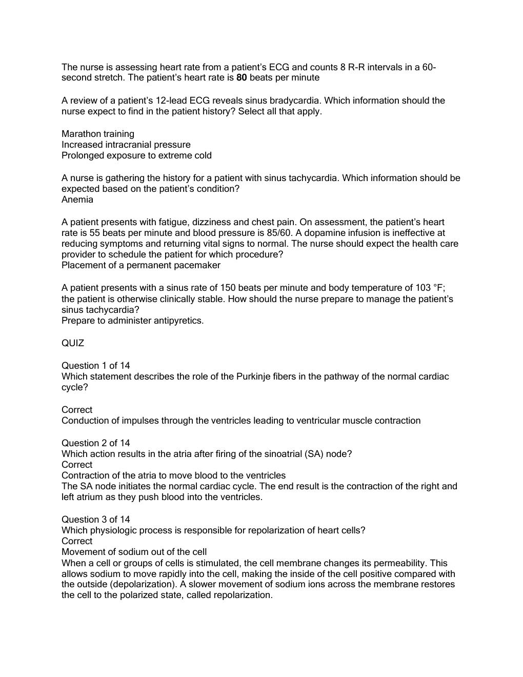 Preview page 2 of NURS 366 SHERPATH CARDIOLOGY  WEEK 2 EXAM QUESTIONS WITH ANSWERS AND CORRECT GUIDE SOLUTION.