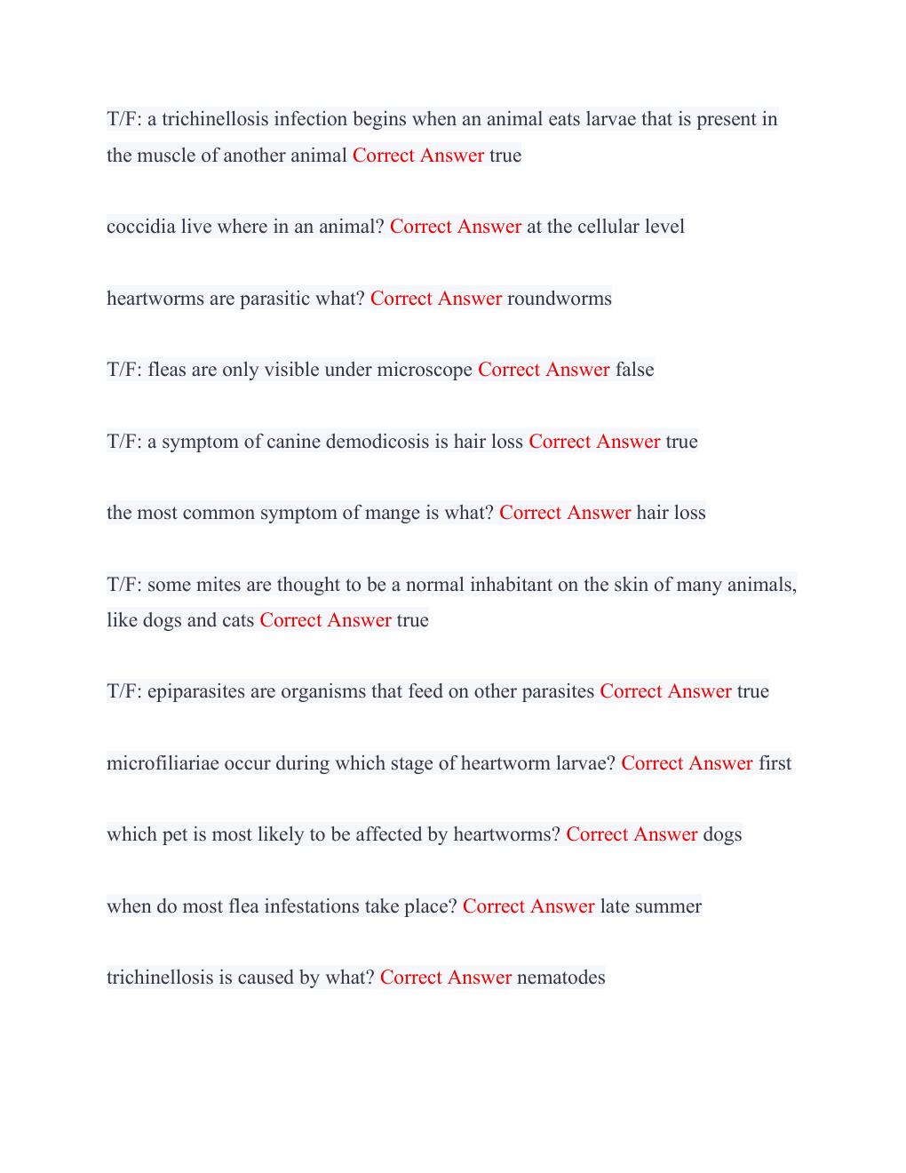 Preview page 3 of VETERINARY SCIENCE FINAL EXAM WITH CORRECT ANSWERS