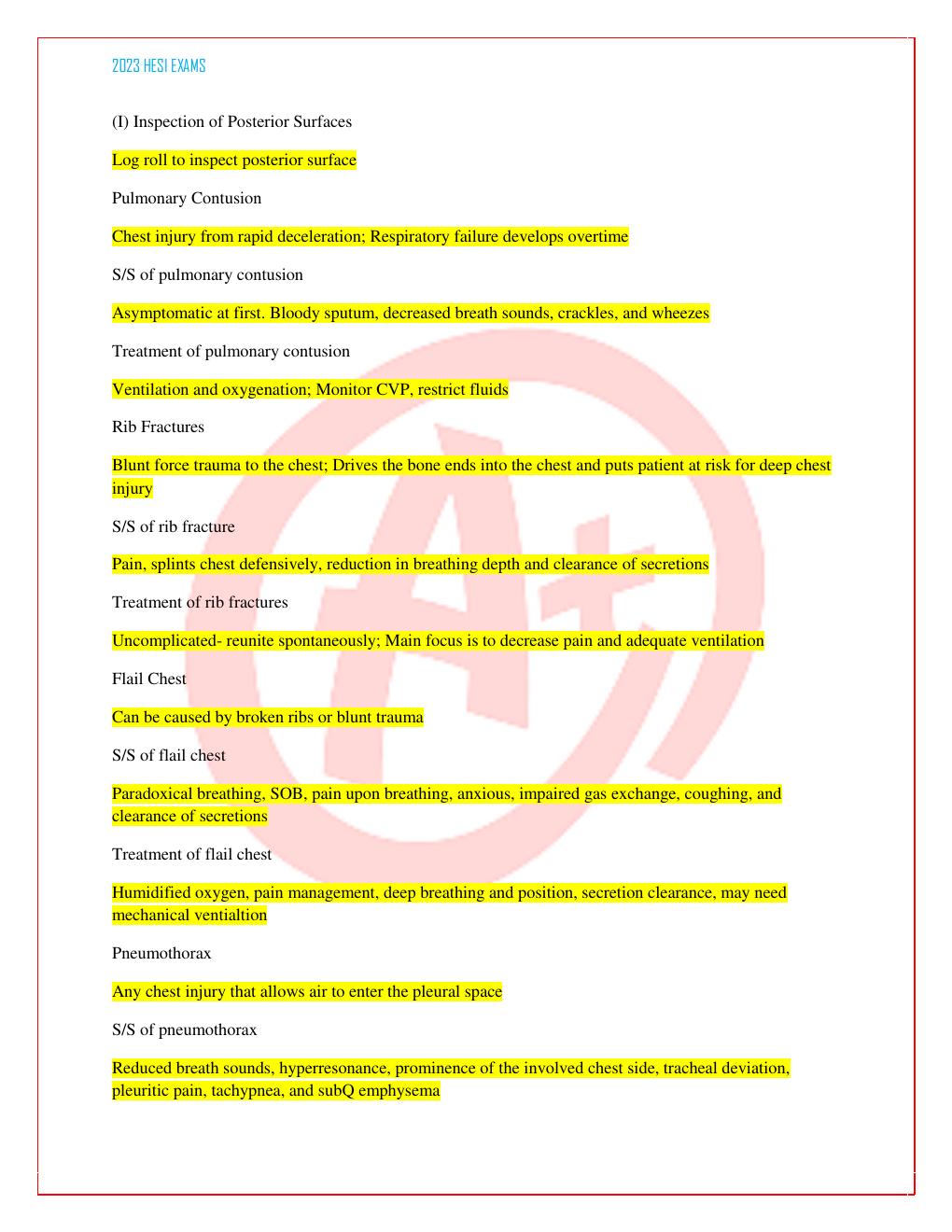 Preview page 3 of N484 Unit 3 STUDY GUIDE- Trauma
