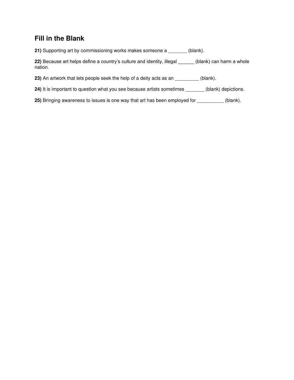 Preview page 6 of Art Matters: A Contemporary Approach to Art Appreciation 1st Edition By Pamela Gordon TEST BANK