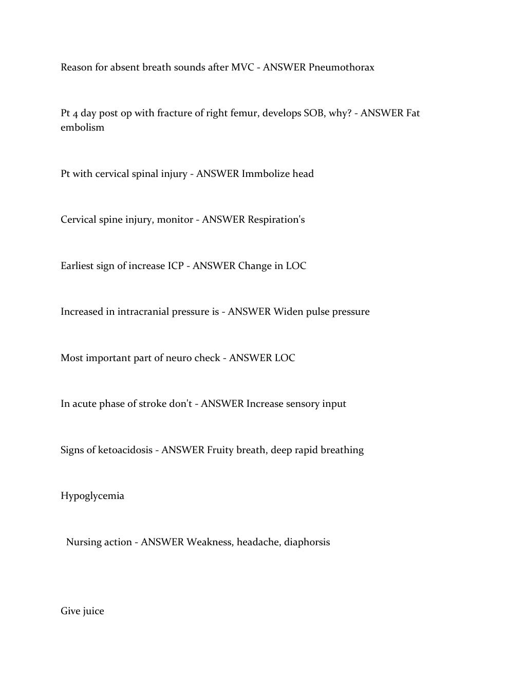 Preview page 3 of BKAT ICU 2023 Updated Test With Solution .Graded A+