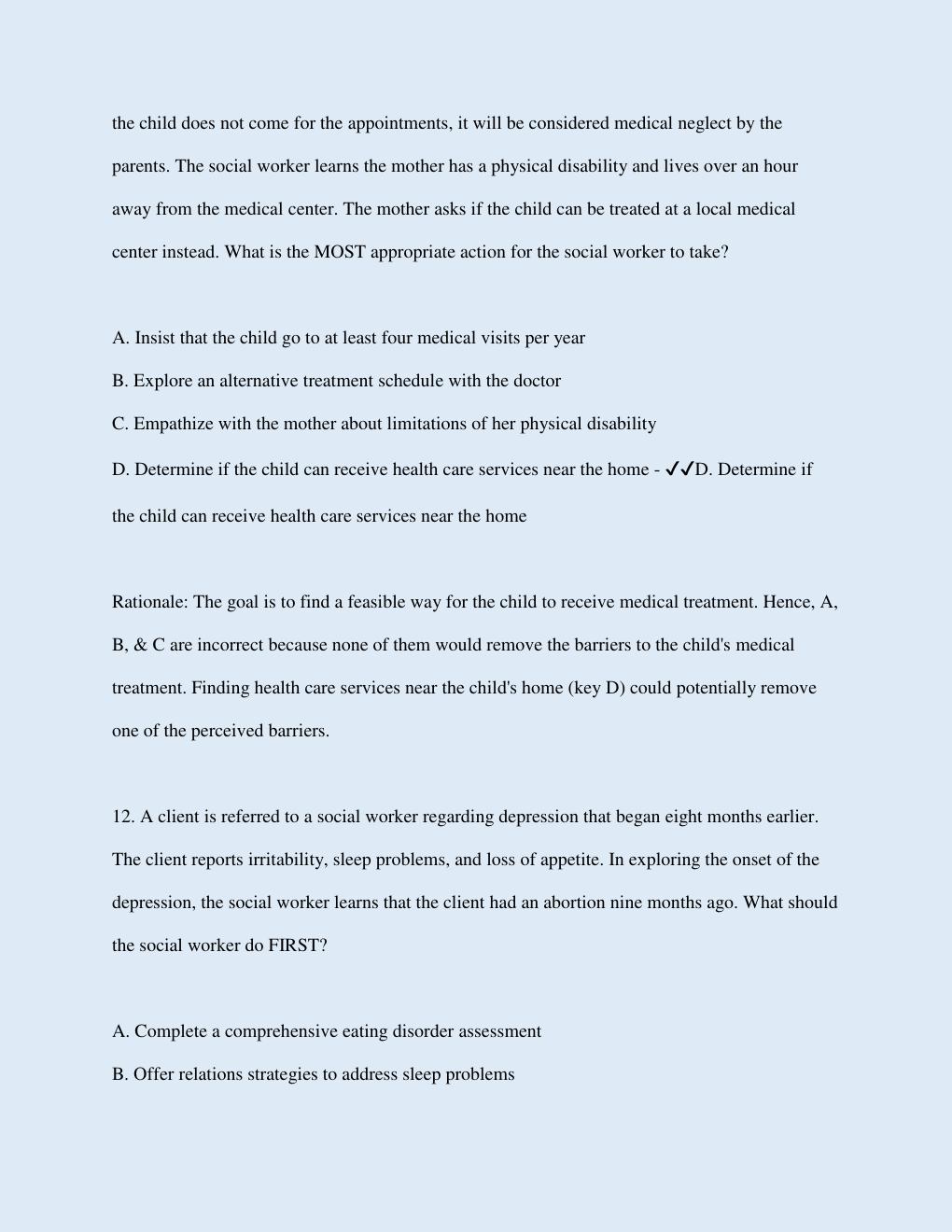 Preview page 7 of LMSW LICENSING EXAM | A 35-year-old individual has recently experienced the death of a parent and the loss of a job and