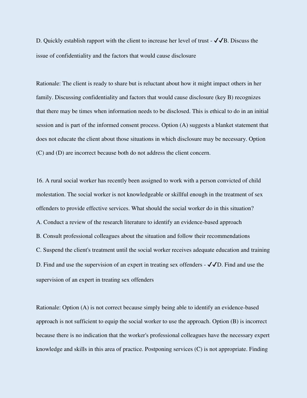 Preview page 10 of LMSW LICENSING EXAM | A 35-year-old individual has recently experienced the death of a parent and the loss of a job and
