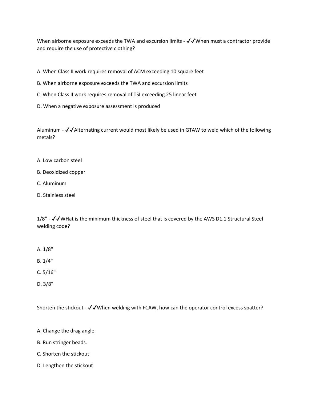 Preview page 2 of CSLB Trade Exams, Sample Questions 100% Accurate.