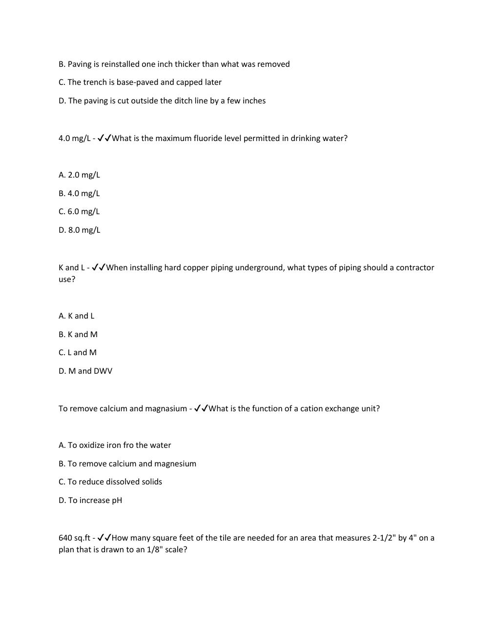 Preview page 4 of CSLB Trade Exams, Sample Questions 100% Accurate.