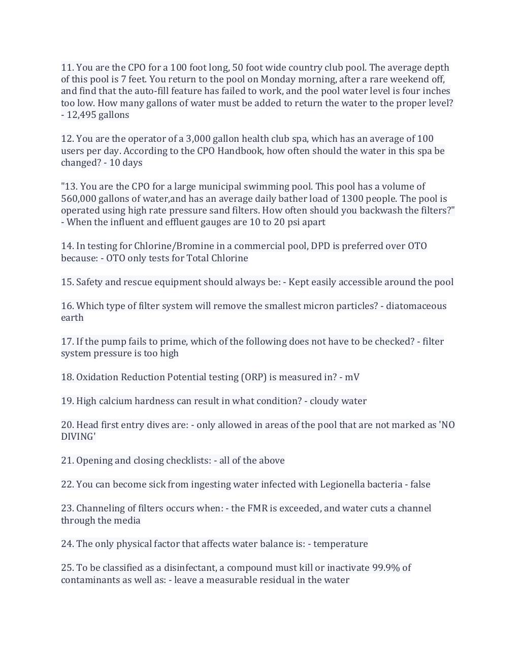 Preview page 2 of Certified Pool Operator Handbook Practice Test With Complete Solution