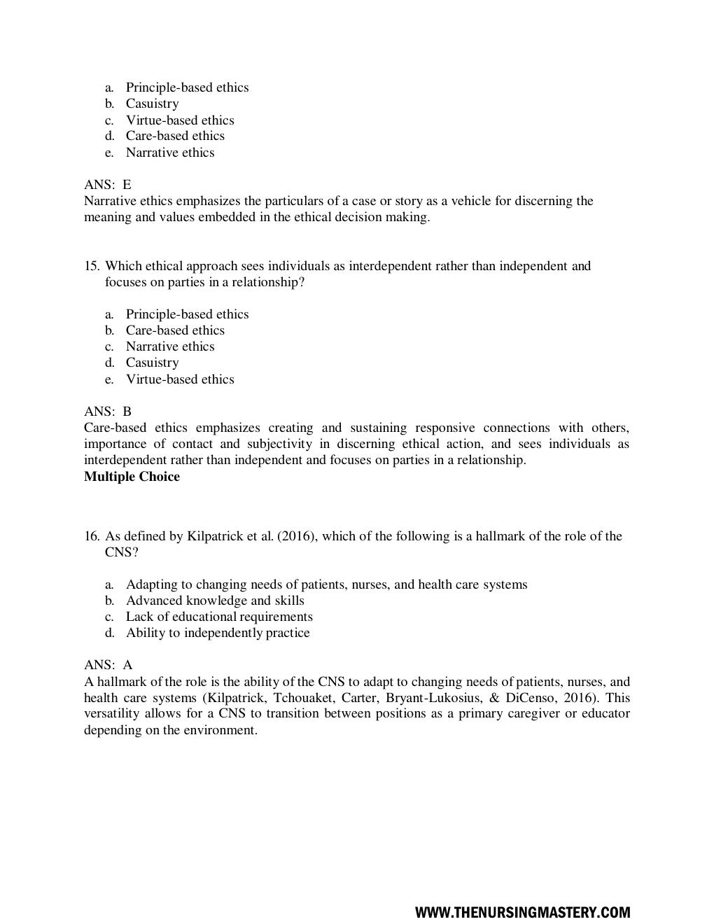 Preview page 10 of Advanced Practice Nursing: Essentials for Role Development 4th Edition Joel Test Bank