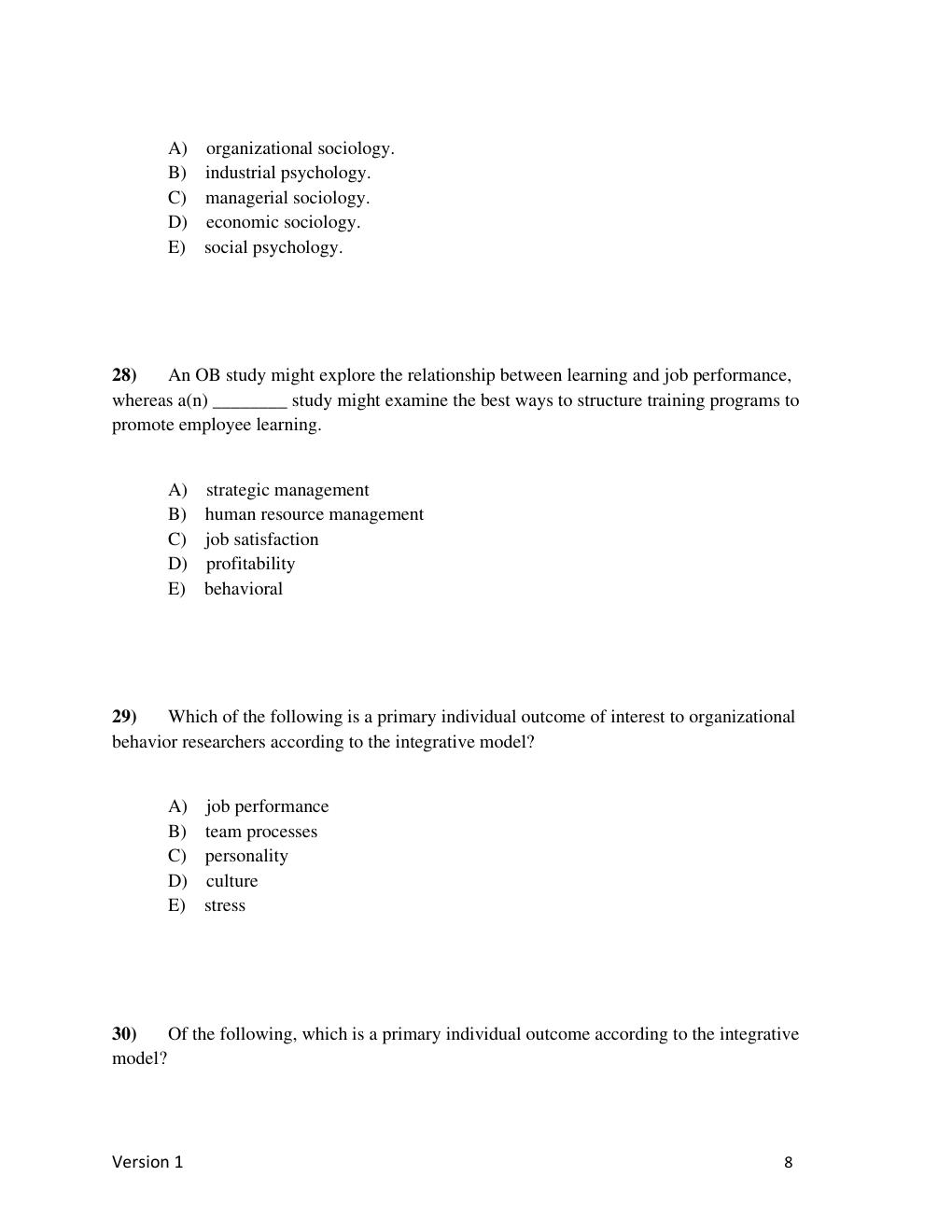 Preview page 9 of TEST BANK for ISE Organizational Behavior: Improving Performance and Commitment in the Workplace 8th Edition by Jason Co
