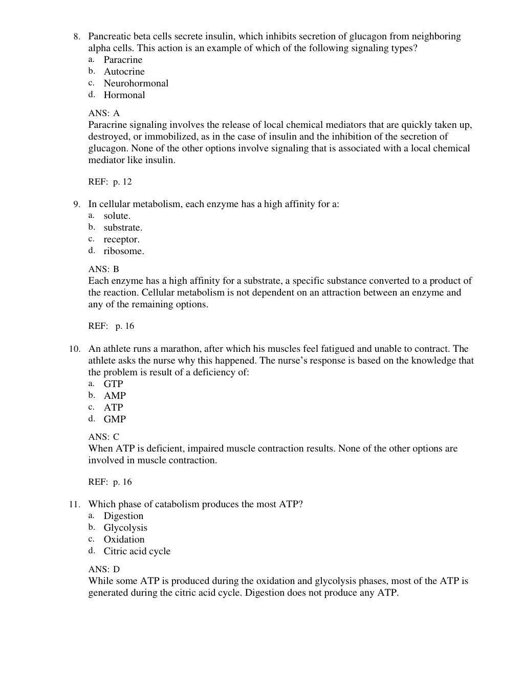 Preview page 8 of TEST BANK for McCance & Huether’s Understanding Pathophysiology The Biologic Basis for Disease in Adults and Children 9