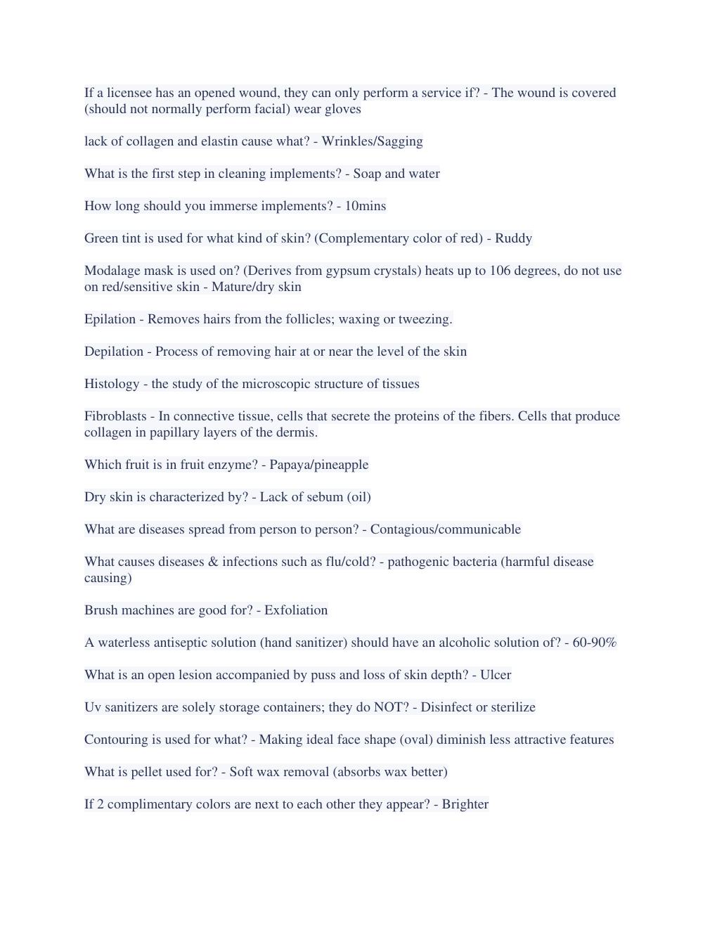 Preview page 2 of Milady esthetics PSI study guide latest 2023